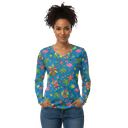 All Over Print Women’s Long Sleeve V