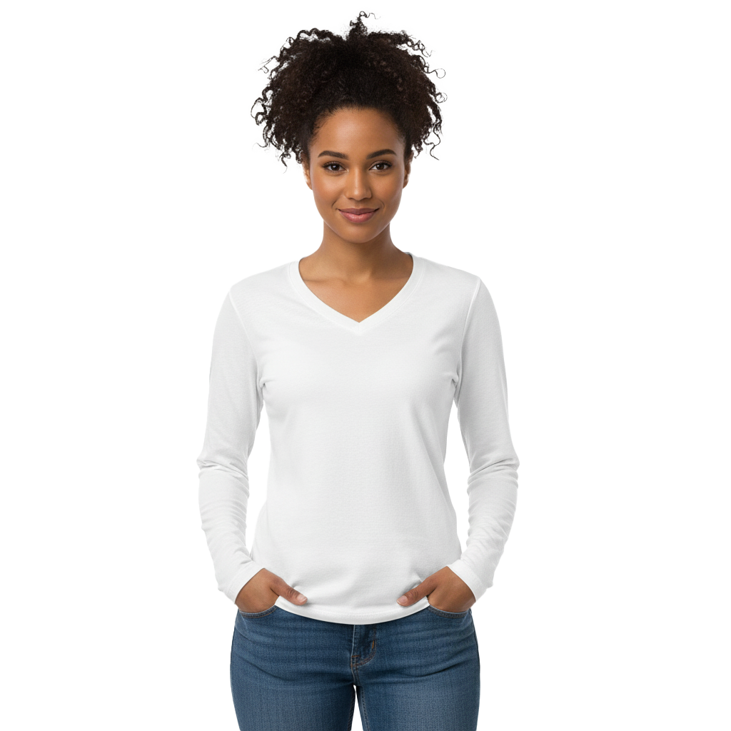 All Over Print Women’s Long Sleeve V