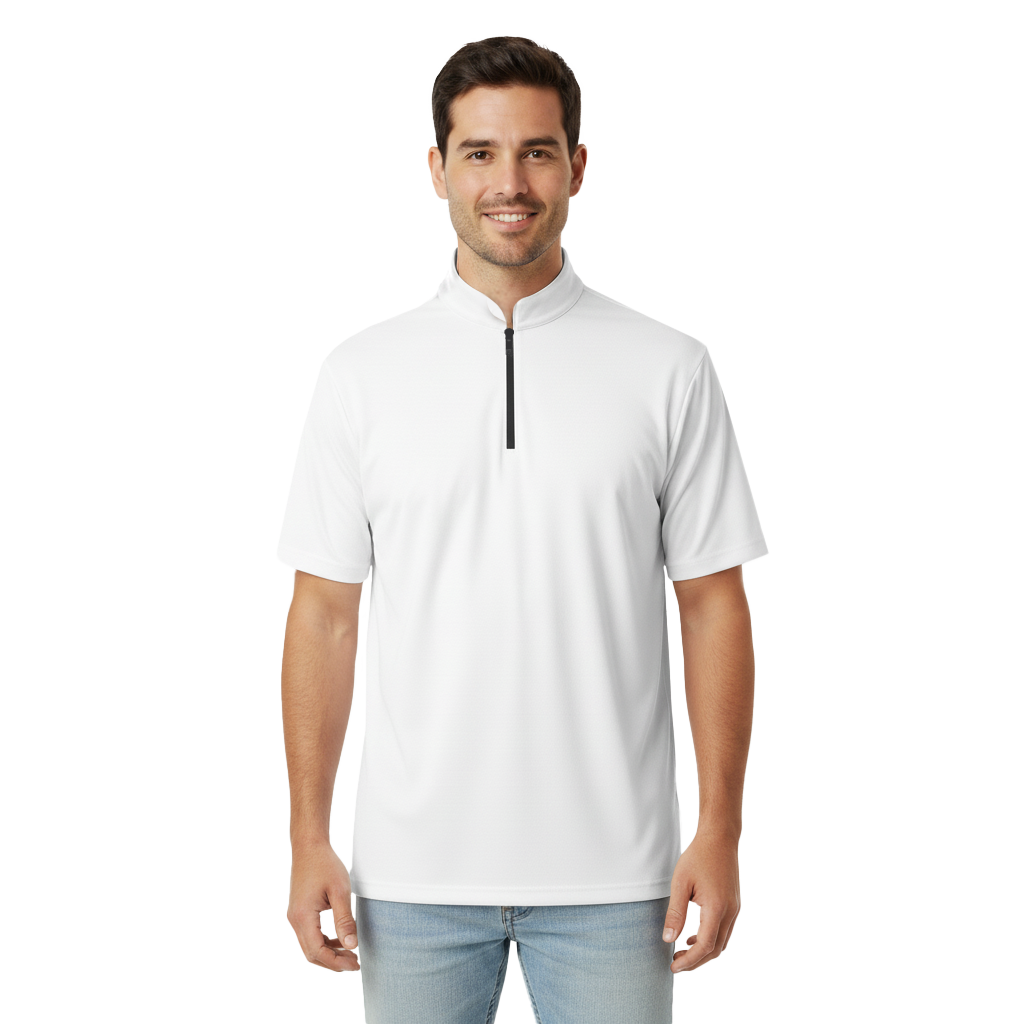 All-Over Print Mens Short Sleeve Qzip 